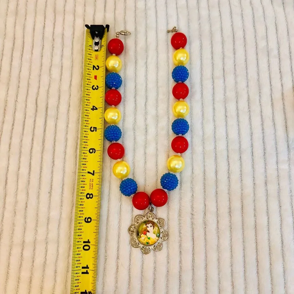 Handmade Princess Snow White Inspired Chunky Bubblegum Bead Necklace